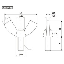 Osato Uniqlo 61378 Bow Bolts 0.2 inch (6 mm) x Length 2.0 inches (50 mm), Pack of 10