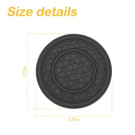 TSUGAMI 2 Pack Car Coasters for Cup Holder, 2.75 Inch No-Slip Anti Dust Insert Coaster, Universal Auto Waterproof Coasters Silicon Insulation Cup Mats for Woman Man, Suit for Vehicle Interior (Black)