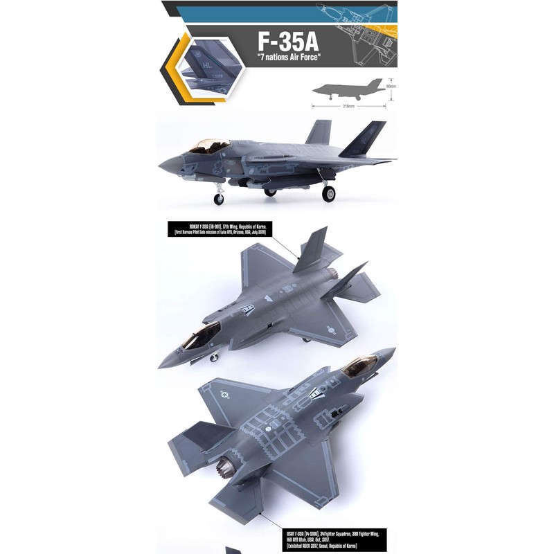 Academy ACA12561 Academy 1:72-F-35A Seven Nation AF Various Medium
