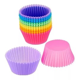 KFMX Moldes De Silicón Cupcakes Muffin Panques 24 Pzs Capacillos
