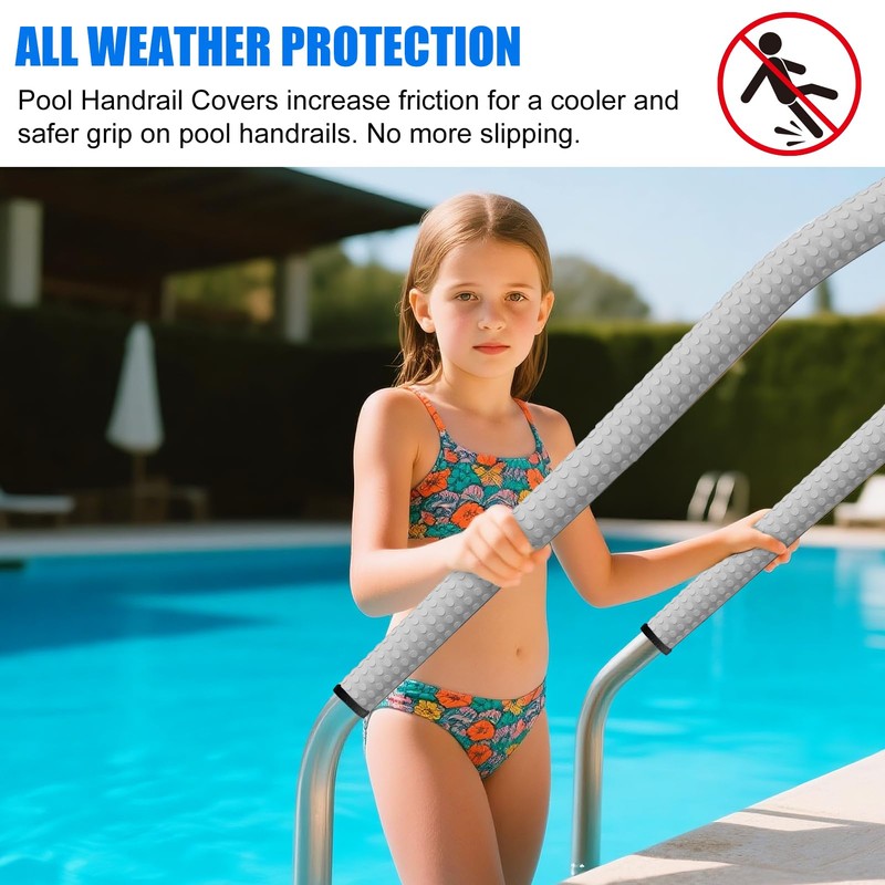 Kakolvan Swimming Pool Handrail Cover, Non-Slip Railing Handle Grip Covers