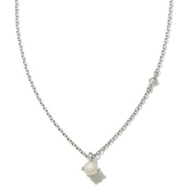 Kendra Scott Maisie Pendant Necklace, Sterling Silver, White Pearl
