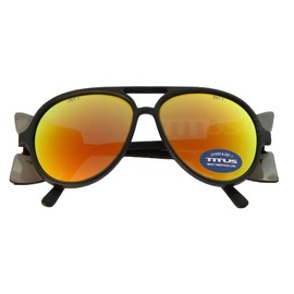 TITUS G35 Retro Aviator Z87 Sunglasses Eye Protection w/Side Shield Motorcycle Shooting DOT ANSI CE Approved Safety Glasses
