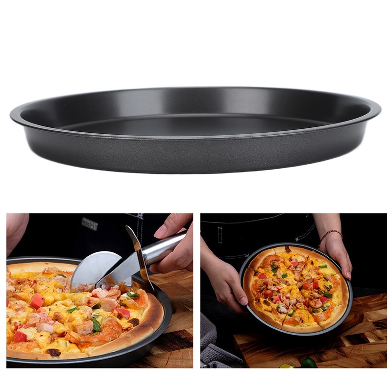 2Pcs Non Stick Pizza Pan Deep Thickened Carbon Steel Baking