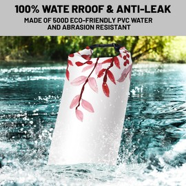 Cliduli Waterproof Dry Bag,Roll Top Red Eucalyptus Waterproof Backpack 5L/10L/20L Floating and Lightweight Bags for Kayaking, Boating, Fishing, Swimming and Camping