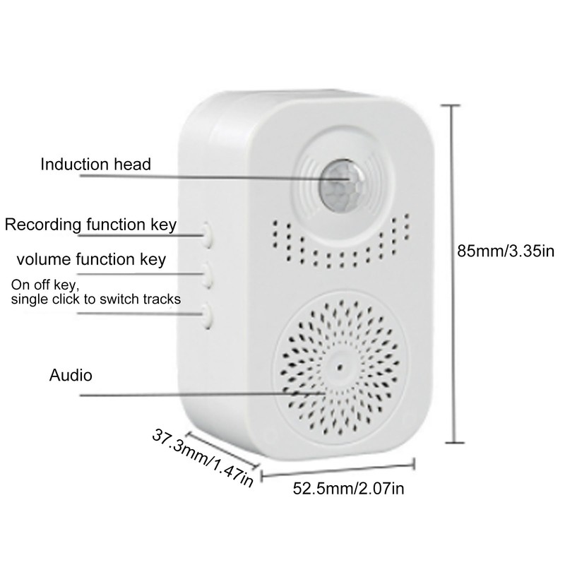Wireless Motion Sensor Doorbell Voice Reminder Welcome Buzzer Ringtones Volume