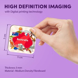 1 x Square MDF Fridge Magnet - Australia Travel Map Australian 14730