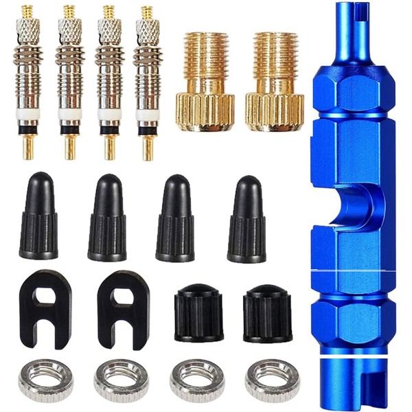 19 Pieces French Presta, Valve Presta Bicycle, Valve Replacement Set,
