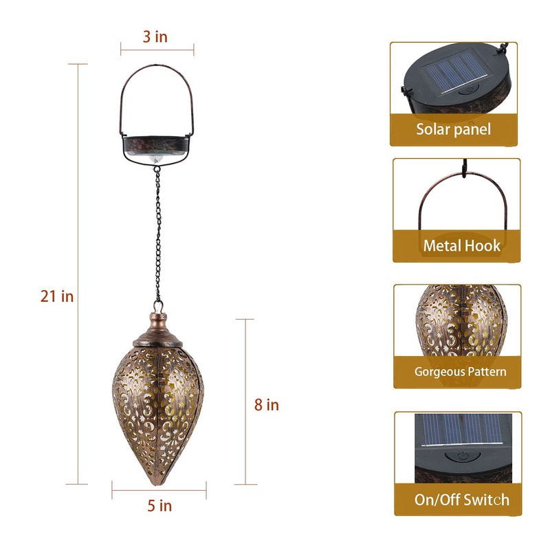 Outdoor Solar Lantern 2 Pack Outdoor Solar Hanging Lantern Retro