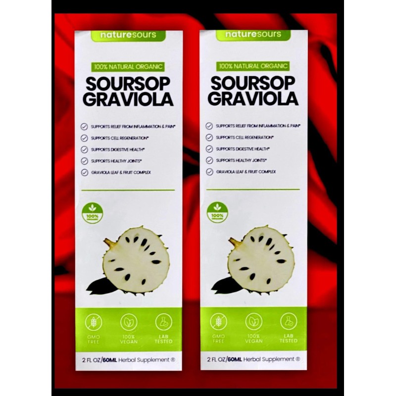 Naturesours 2 pack SOURSOP GRAVIOLA Liquid Drops Natural Antioxidant Immune