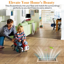 Howeall 4x12 Inch White Oak Wood Floor Register Vents Cover - Drop in Wood Vent Register with Damper Wooden Vents Covers for Home Floor Unfinished (White Oak)