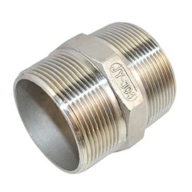 DAN SPEED Hex Nipple 2" Male x 2" Male 304 Stainless Steel threaded Pipe Fitting NPT (2 inch)