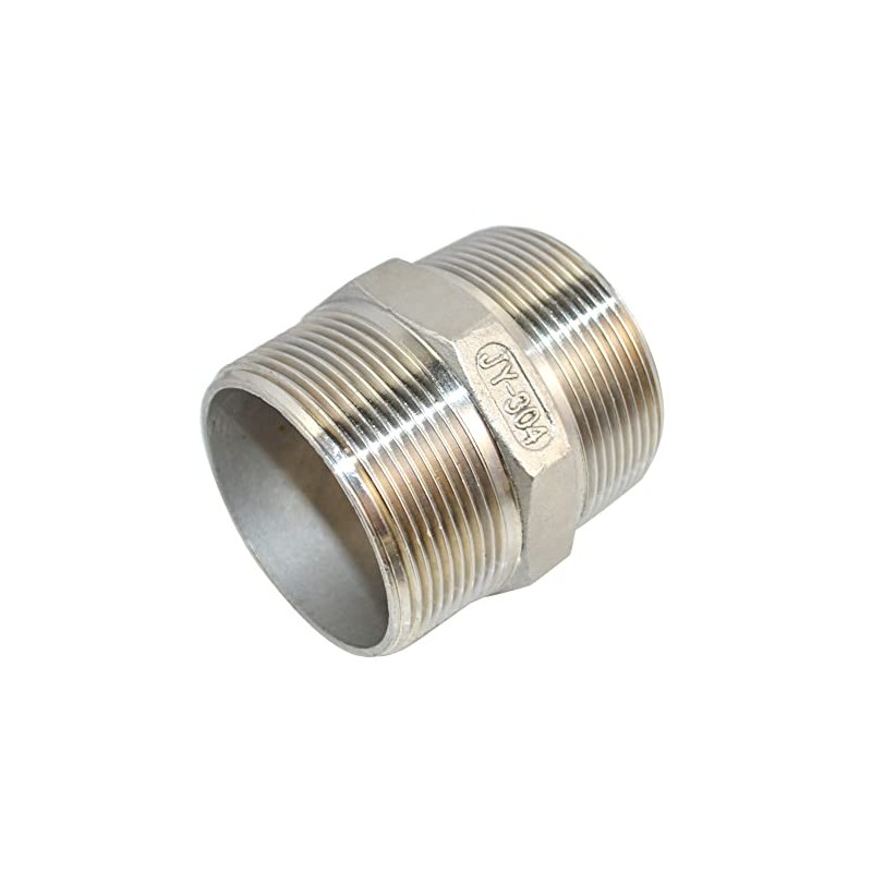 DAN SPEED Hex Nipple 2" Male x 2" Male 304