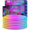 50FT Neon Rope Lights,Flexible Led Rope Lights Control with App/Remote,Multiple