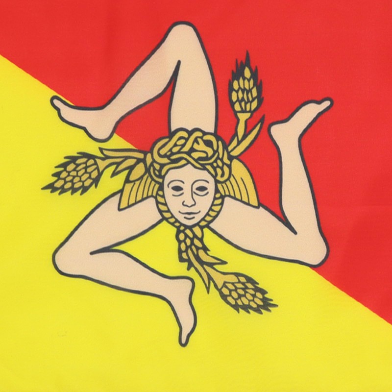 Sicily Flag 18'' x 12'' cords - Italy - Sicilian