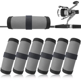 Tioncy 6 Pack Fishing Lure Covers 4 Inch Fishing Hook Bait Gloves Lure Wrap Cover Easily See Bait Storage Protector Guard to Keep Fishermen Safe for Rod(Gray)