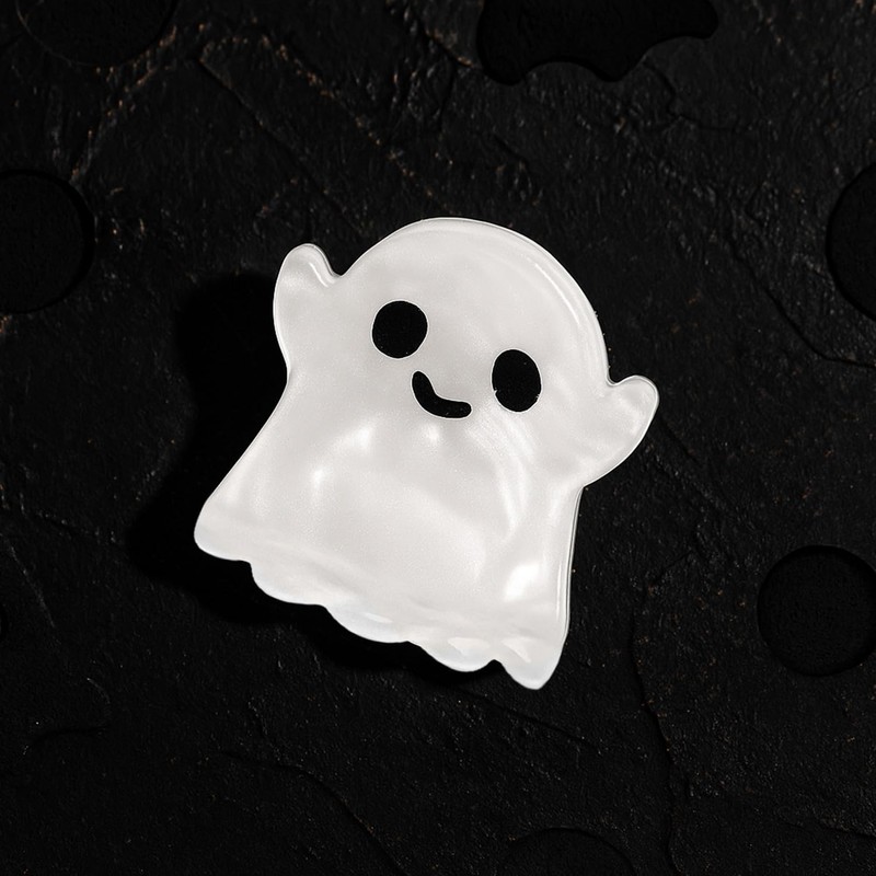 Cute Ghost Hair Clips Halloween Hair Accessories Acrylic White Design
