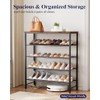 Kitsure Shoe Rack for Closet, Rustic Brown Shoe Organizer with