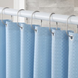 Goowin Shower Curtain Rings, 12 Pcs Shower Curtain Hooks, Oval Snap Shower Rings for Curtain, Metal Shower Curtain Rings Rust Proof, Glide Smoothly Shower Hooks for Shower Curtain Rod (Matte Nickel)