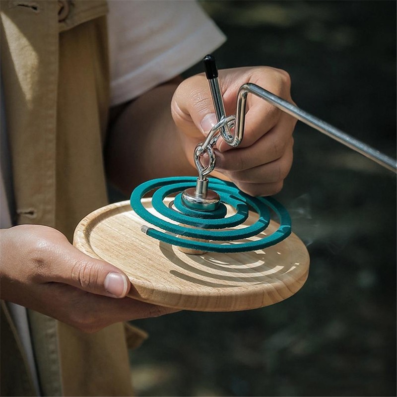 Portable Mosquito Coil Holder Multifunctional Magnetic Removable Oak Mosquito Coil