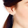 Slim Cross Ear Thread Slide .925 Sterling Silver Dangle Earrings