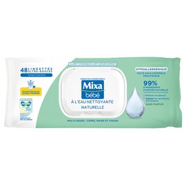 Mixa Bébé Natural Cleansing Water Wipes 48 Wipes