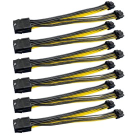 Amangny PCIe 8 Pin Female to Dual 8 Pin (6+2) Male PCI Express Adapter Power Cable PCIE Y - Splitter Cable 12.6 Inches/32cm