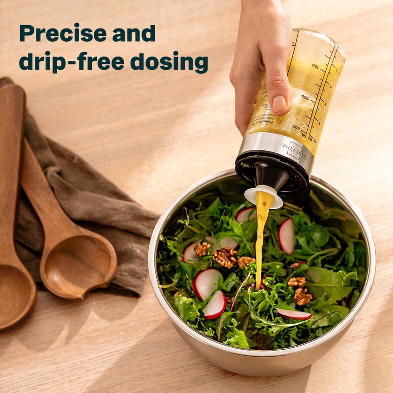 SILBERTHAL Glass Salad Dressing Shaker 300ml with Printed Recipes