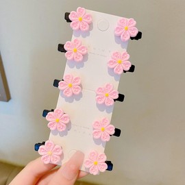 Solaweave 10 Pcs Floral Mini Clips, Plastic Hair Accessories, For Girls, Colorful Hair Clips, Recitals, Kindergarten Graduation Ceremonies, Hair Ornaments, Gift (Cherry Blossom Pollen)