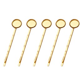 20 Pcs Hair Bobby Pins Hair Clips with Blank Round Tray Hair Pins Hairpin Cabochons Bases for DIY Crafts Gold