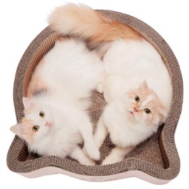Necoichi Cat-Headed Scratcher Bed (Birch, Large)