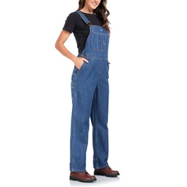 HISEA Women's Denim Bib Overall, Womens Relaxed Fit Overalls Workwear with Adjustable Straps and Convenient Tool Pockets