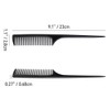 2 Pack Rat Tail Comb for Root Teasing, Black Fine