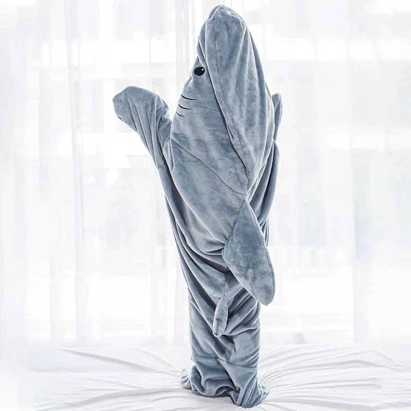 LandRosy Shark Blanket Hoodie Onesie Adult, Wearable Shark Sleeping Bag,