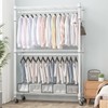 Homdox 3 Tier Heavy Duty Garment Rack with Wheels, Adjustable