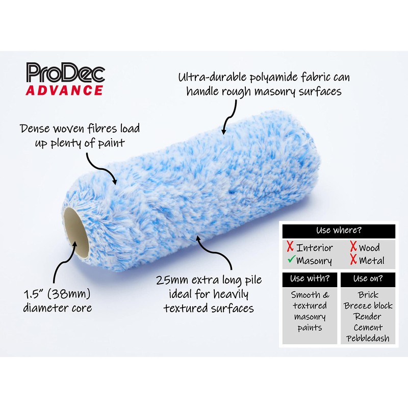 ProDec Advance 9" x 1.5" Extra Long Pile Polyamide Heavy