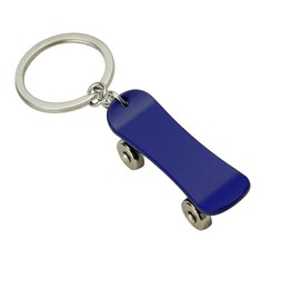 Freedale Skateboard Silver Metal Key Chain Skater Deck Key Ring Extreme Sports Keychain Keyring (Blue)