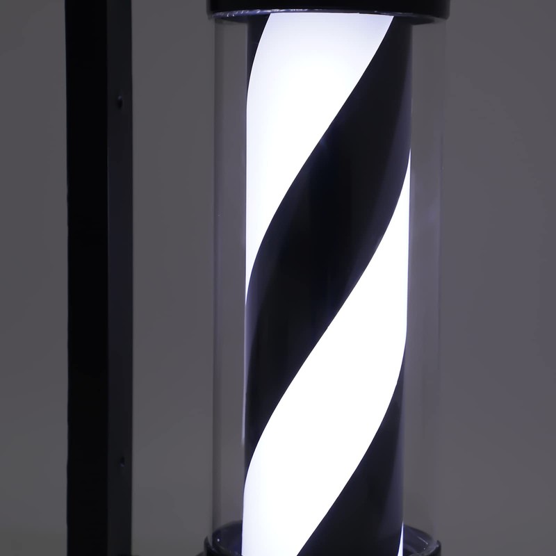 ZHFEISY Barber Pole LED Light, 26.8inch Black White Traditional Barber