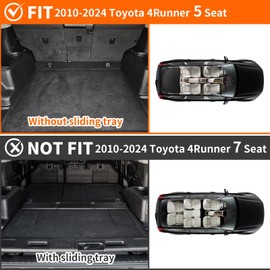TTX LIGHTING Cargo Mat and Backrest Mats Compatible with Toyota 4Runner 2010-2024 Back Seat Protector Replacement for Toyota 4Runner 5 Seater Accessories (Not Fit Sliding Tray)
