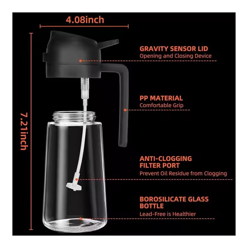 Multifunctional 2 in 1 Oil Dispenser And Oil Sprayer