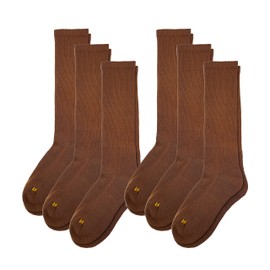 Calcetines para héroes Coyote café absorbe la humedad, transpirable sobre la pantorrilla, calcetines para botas de secado rápido, fabricados en Estados Unidos, Paquete de 6 polialgodón L/XL, One Size