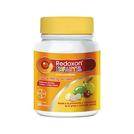 Redoxon Infantil Vitamina C 100mg, Vitaminas para Niños, Sabores Cereza, Limón y Lima Limón, 100 Tabletas Masticables