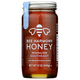 Bee Harmony Regional Raw Southeast Honey, Kosher Certified, 12 Ounces (Pack Of 6)