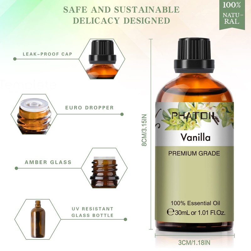 PHATOIL Aroma Oil, Vanilla, 1.0 fl oz (30 ml), Essential
