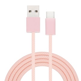 MECCANIXITY 6.56ft USB Type C Charger Cable, 2A Type-C to USB A Braided Charging Cord Data Transfer Cable for Tablet Phone LED Desk Lamp Drone, Pink