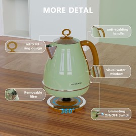 1.7L Electric Kettles, BPA Free Tea Kettle, Hot Water Boiler Heater, Stainless Steel Teapot, Auto Shut-Off & Boil-Dry Protection, 120V/1500W