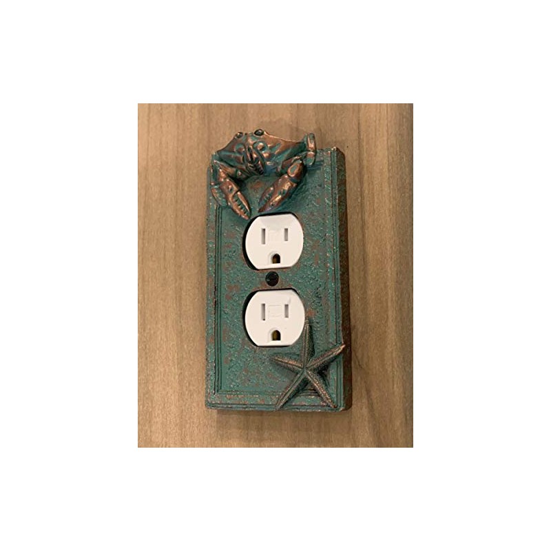 Top Brass Nautical Crab Starfish and Seashell Beach Electrical Cover