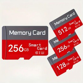 Micro SD Card, Plug and Play High Speed Mini Flash Card, Durable & Waterproof Storage Card for Tablet, Digital Camera, Phone Data Transfer, Microsd Memory Card, for Data Transfer, Memory Card Set:_Grey & Red_1PC-256GB