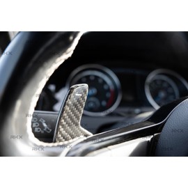 RKX Genuine Carbon Fiber Extended Steering Wheel Shift Paddles Compatible with VW Golf R GTI Alltrack Mk7 OEM+ Looks 2015-2022 (Carbon Fiber)