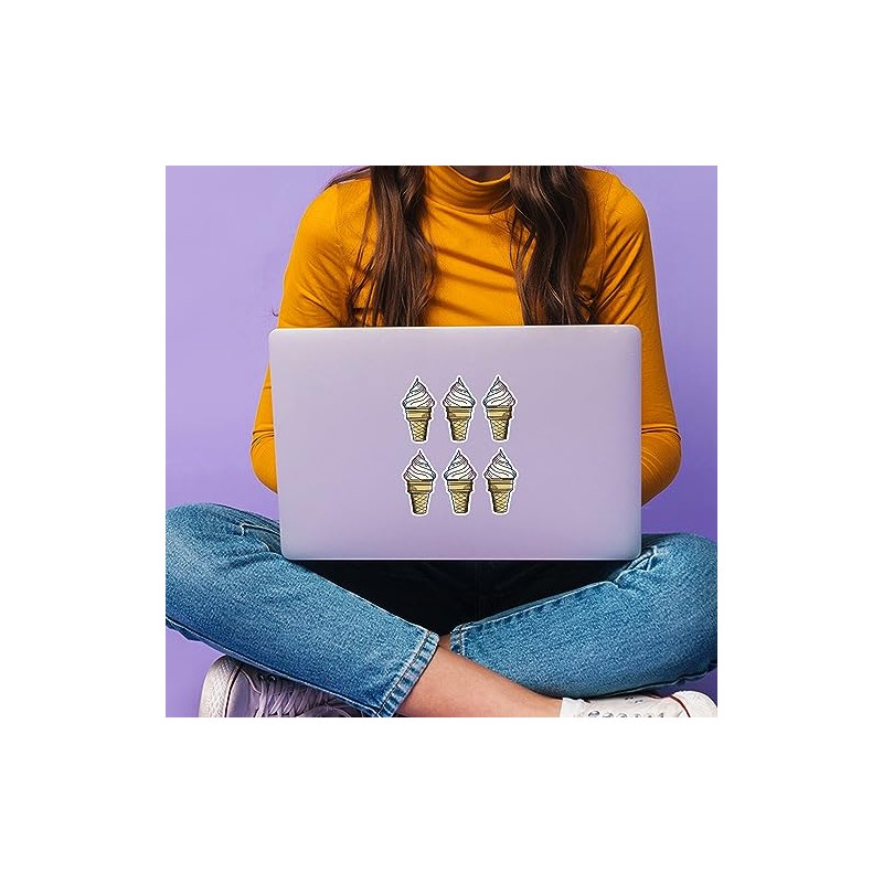 6 x 5cm Summer Ice Cream Vinyl Stickers - Treats